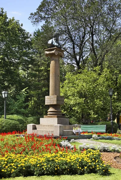Monumento Alexander Pushkin Parque Central Stefan Grande Kishinev Moldávia — Fotografia de Stock