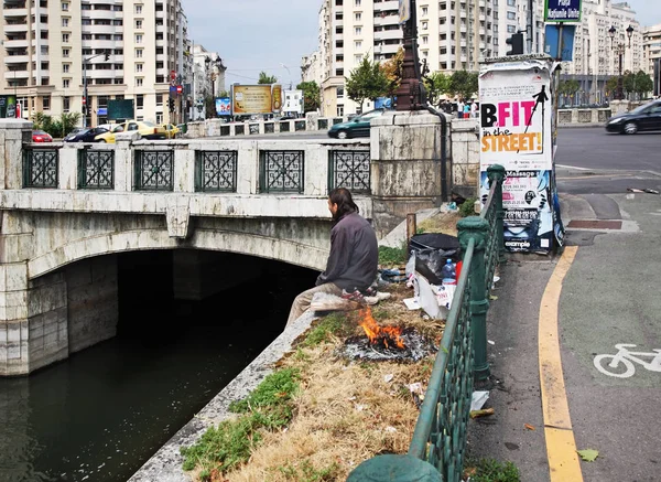 Dambovita Joen Rantakatu Bukarestissa Romania — kuvapankkivalokuva