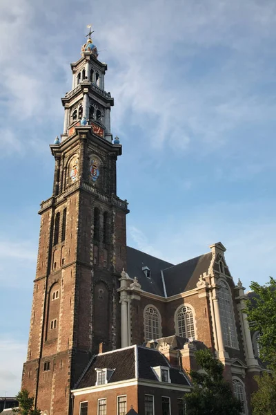 Вестеркеркская Церковь Амстердаме Нидерланды — стоковое фото