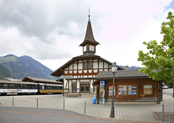 Estación Tren Zweisimmen Cantón Berna Suiza — Foto de Stock