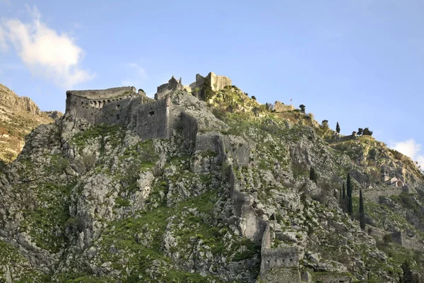 Ruínas Fortaleza Kotor Montenegro — Fotografia de Stock