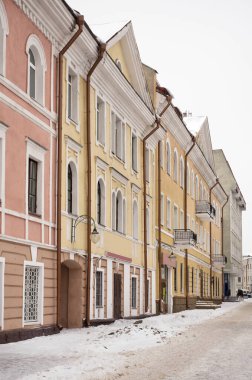 Mogilev 'deki tarihi Leninskaya Caddesi. Beyaz Rusya