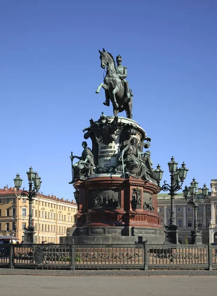 Памятник Николаю Площади Святого Исаака Санкт Петербурге Россия — стоковое фото