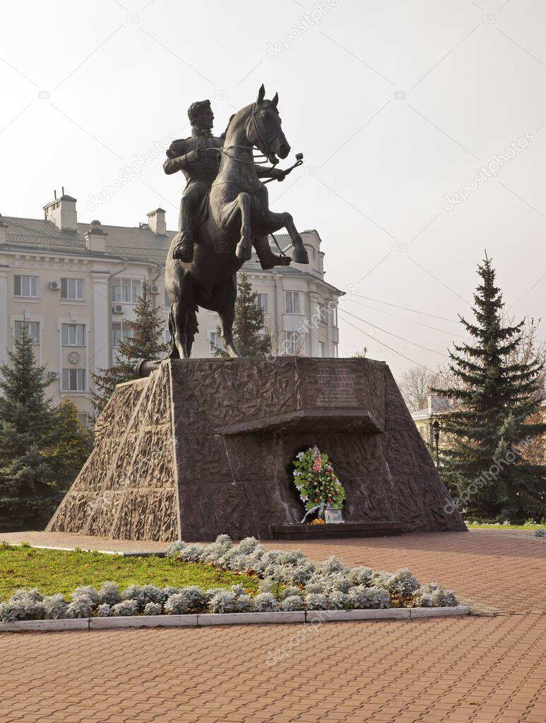 Monument to Aleksey Yermolov in Oryol (Orel). Russia