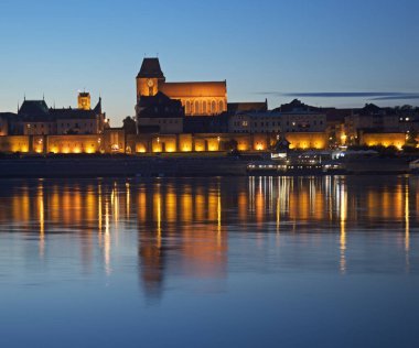 Torun 'un manzarası. Polonya