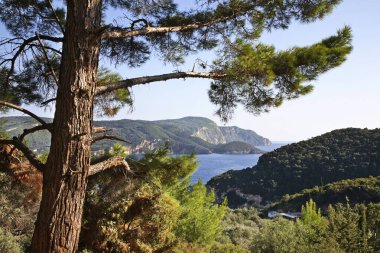 Palaiokastritsa yakınlarındaki manzara. Yunanistan