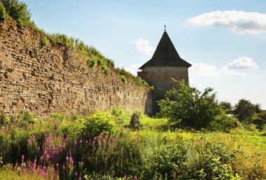 Shlisselburg 'daki Oreshek Kalesi. Leningrad Oblastı. Rusya