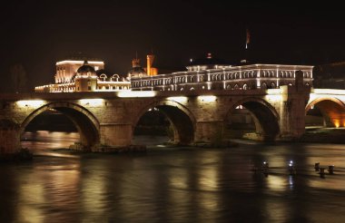Üsküp 'teki Taş Köprü. Makedonya