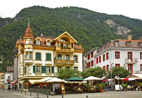 Utsikt Över Hoheweg Promenade Interlaken Schweiz — Stockfoto