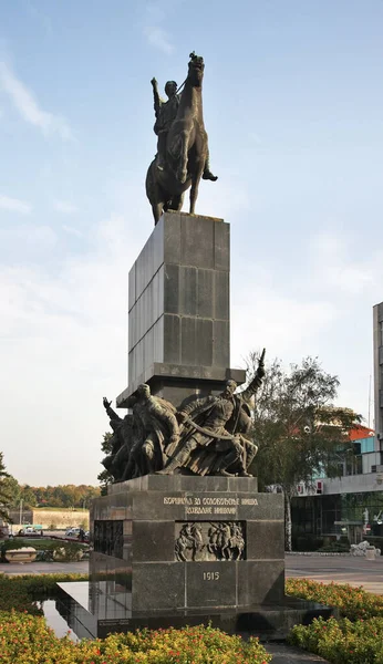 Monument Över Befriare Nis Kung Milanos Torg Serbien — Stockfoto