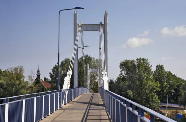 Πεζογέφυρα Zwierzyniecka Πάνω Από Τον Ποταμό Oder Στο Wroclaw Πολωνία — Φωτογραφία Αρχείου