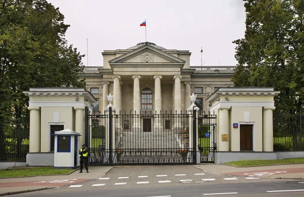 Ambassade Russie Rue Belwederska Varsovie Pologne — Photo