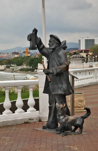 Escultura Del Guardián Del Faro Bulevar Lermontovsky Gelendzhik Krasnodar Krai —  Fotos de Stock