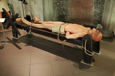 Torture room at Museum of Gravensteen castle in Ghent. Belgium clipart