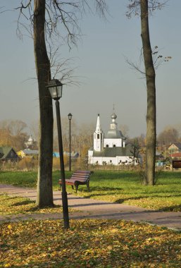 John Baptist 'in İsa' nın Doğumu Kilisesi ve Suzdal 'daki Epiphany of Lord Kilisesi. Vladimir Oblastı. Rusya