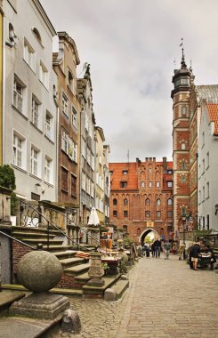 Gdansk 'taki Mariacka Caddesi. Polonya