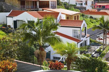 Ivramento 'nun manzarası. Funchal. Madeira adası. Portekiz