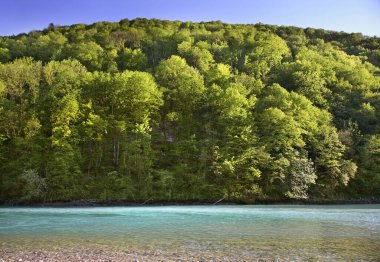 Soca Nehri, Most na Soci kasabası yakınlarında. Slovenya