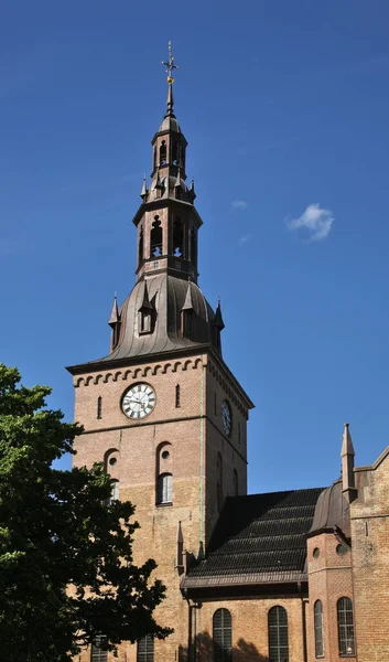 Uitzicht Kathedraal Van Oslo Domkirke Voorheen Kerk Van Onze Verlosser — Stockfoto