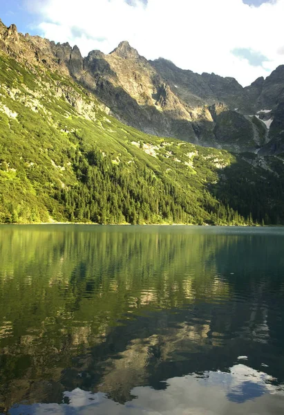 Lago Sea Eye Morskie Oko Cerca Zakopane Polonia — Foto de Stock