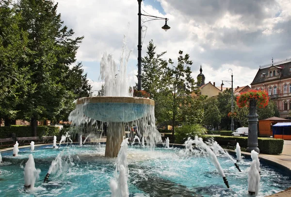 Fontaine Sur Piac Rue Marché Debrecen Hongrie — Photo