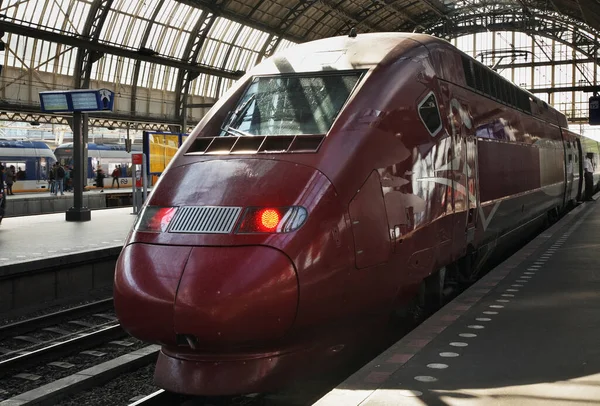 Plattform För Amsterdams Centralstation Nederländerna — Stockfoto