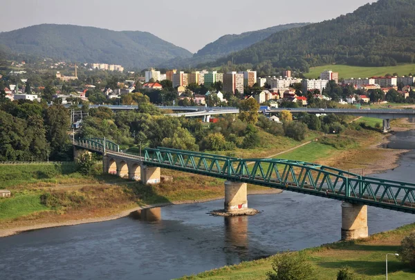 Panoramiczny Widok Decin Republika Czeska — Zdjęcie stockowe