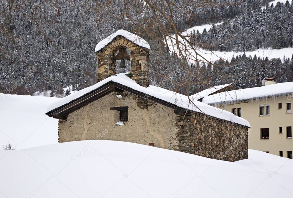 Sant Pere del Tarter church in El Tarter. Canillo. Principality of Andorra