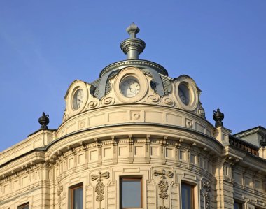 Kazan 'daki eski evin bir parçası. Tataristan. Rusya