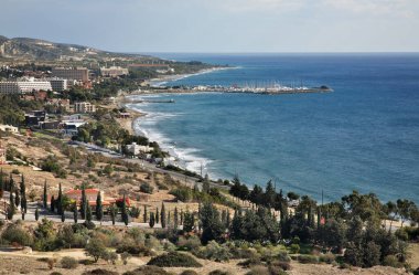 Limasol 'un panoramik görüntüsü. Kıbrıs