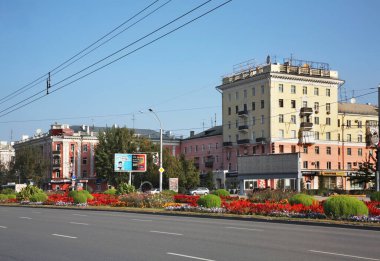 Lenin Bulvarı, Barnaul 'da. Altai Krai. Batı Sibirya. Rusya