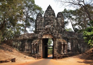 East gate (Death gate) of Angkor Thom. Siem Reap province. Cambodia clipart