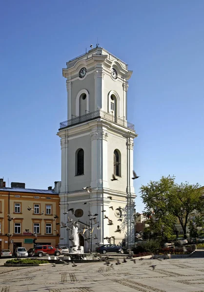 Πύργος Ρολογιού Στο Przemysl Πολωνία — Φωτογραφία Αρχείου