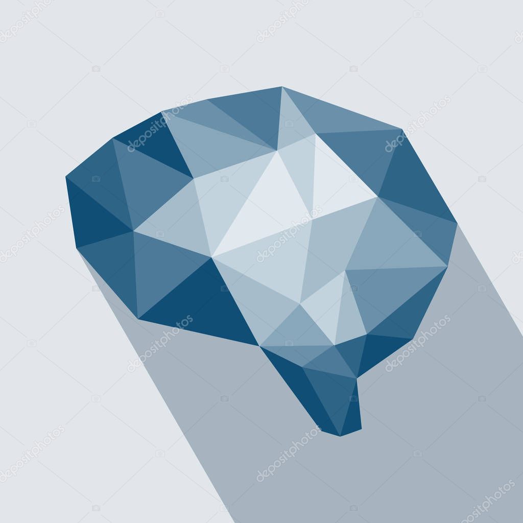Human brain polygonal geometric concept