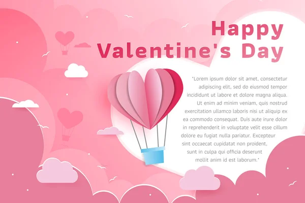 Иллюстрация Love Valentine Day Card Happy Valentine Day Banner Paper — стоковый вектор