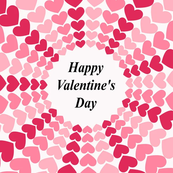 Boldog Valentin-napot kártya sok szív — Stock Vector