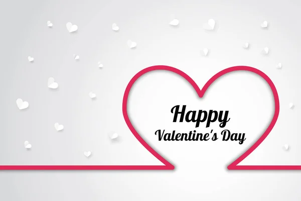 Мінімальна Лінія Щасливого Валентина Валентинів День Любові Мінімального Стилю Рожева — стоковий вектор