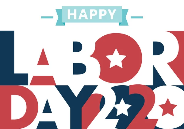 Happy Labor Day Text Signs Vector Illustration Design All Single — Stock Vector