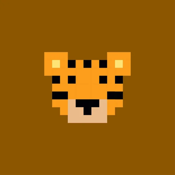 Vector pixel tiger — Stockfoto