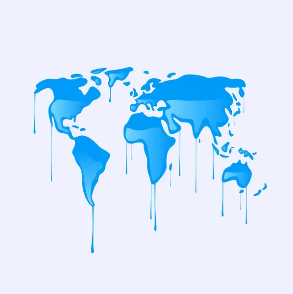 Drawing of a map of the world melting — Stock Photo, Image