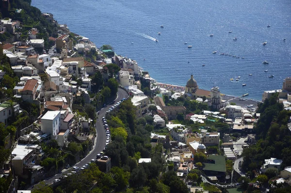 Positano Jest Miastem Wybrzeżu Amalfi Południowych Włoszech Jest Bardzo Popularna — Zdjęcie stockowe