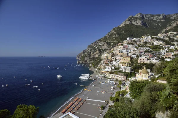 Positano Spiaggia Grande Corazón Marítimo Del Pueblo Con Sus 300 —  Fotos de Stock