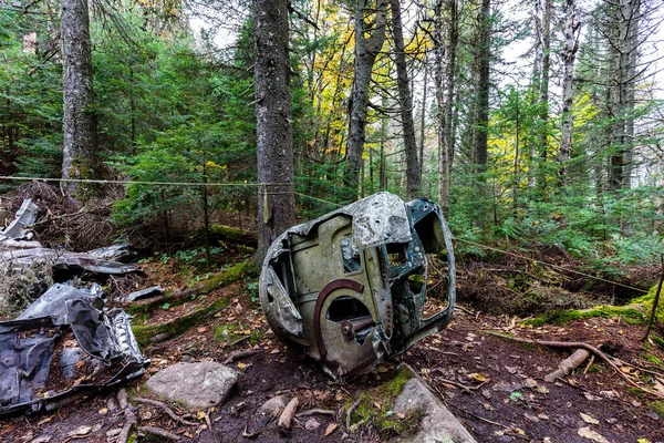 Staré Rezavé Kovové Kusy Kamionu Lese — Stock fotografie