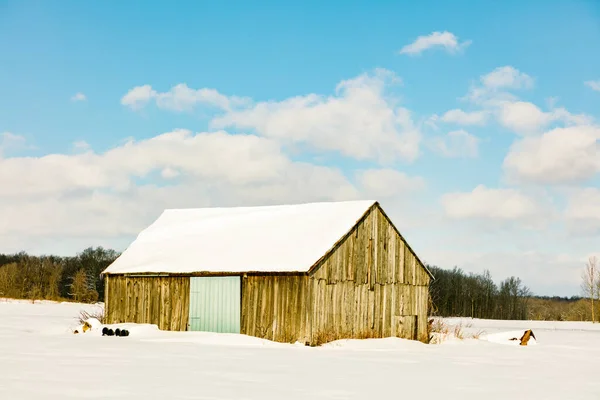 Plano Escénico Casa Cubierta Nieve Naturaleza — Foto de Stock