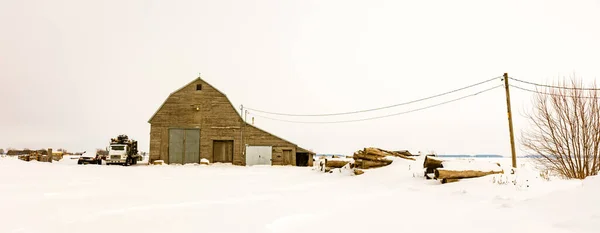 自然の雪に覆われた家の風光明媚なショット — ストック写真
