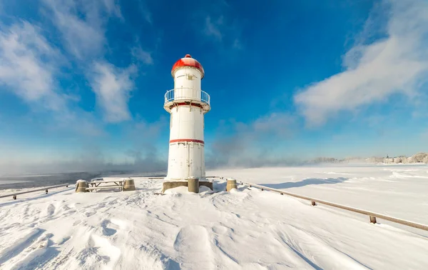Leuchtturm Der Küste Einem Sonnigen Wintertag — Stockfoto