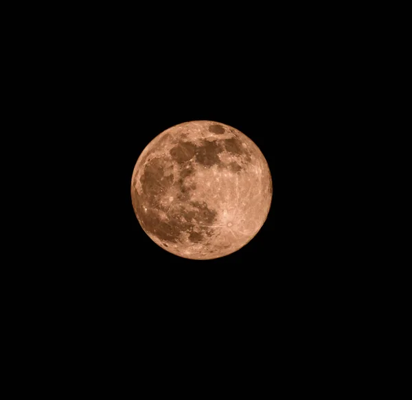 Primo Piano Della Luna Splendente Nel Cielo Notturno Nero — Foto Stock
