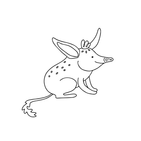 Ilustración Vectorial Dibujada Mano Lindo Pequeño Bilby Estilo Garabato Aislado — Vector de stock