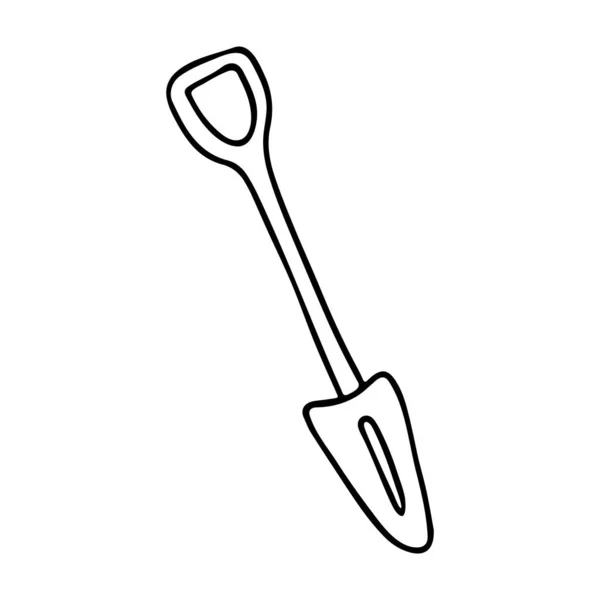 Spade Doodle Stijl Geïsoleerde Omtrek Handgetekende Vector Illustratie Zwarte Inkt — Stockvector