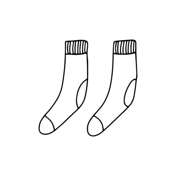 Pair of doodle socks isolated on white background. Clothing, accessory ...